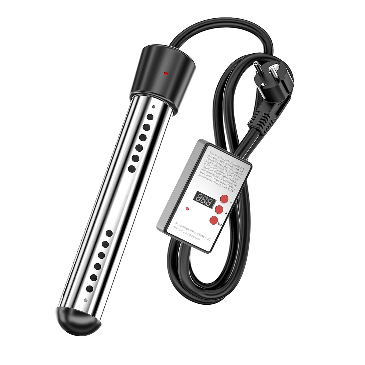 Podgrzewacz wody zanurzeniowy Noie 3000 W, podgrzewacz basenowy z automatycznym wyłącznikiem czasowym, przenośny elektryczny podgrzewacz zanurzeniowy