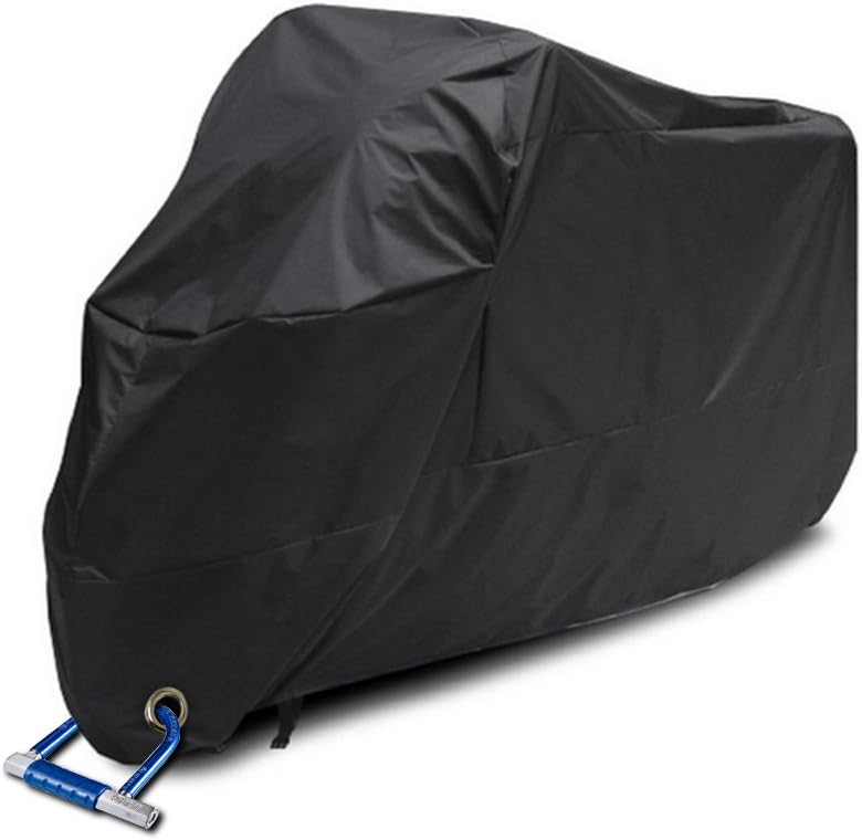 Wodoodporna plandeka ochronna na motocykl/skuter 190T - Wodoodporny pokrowiec chroniący przed kurzem - 245 x 105 x 125 cm - Czarny