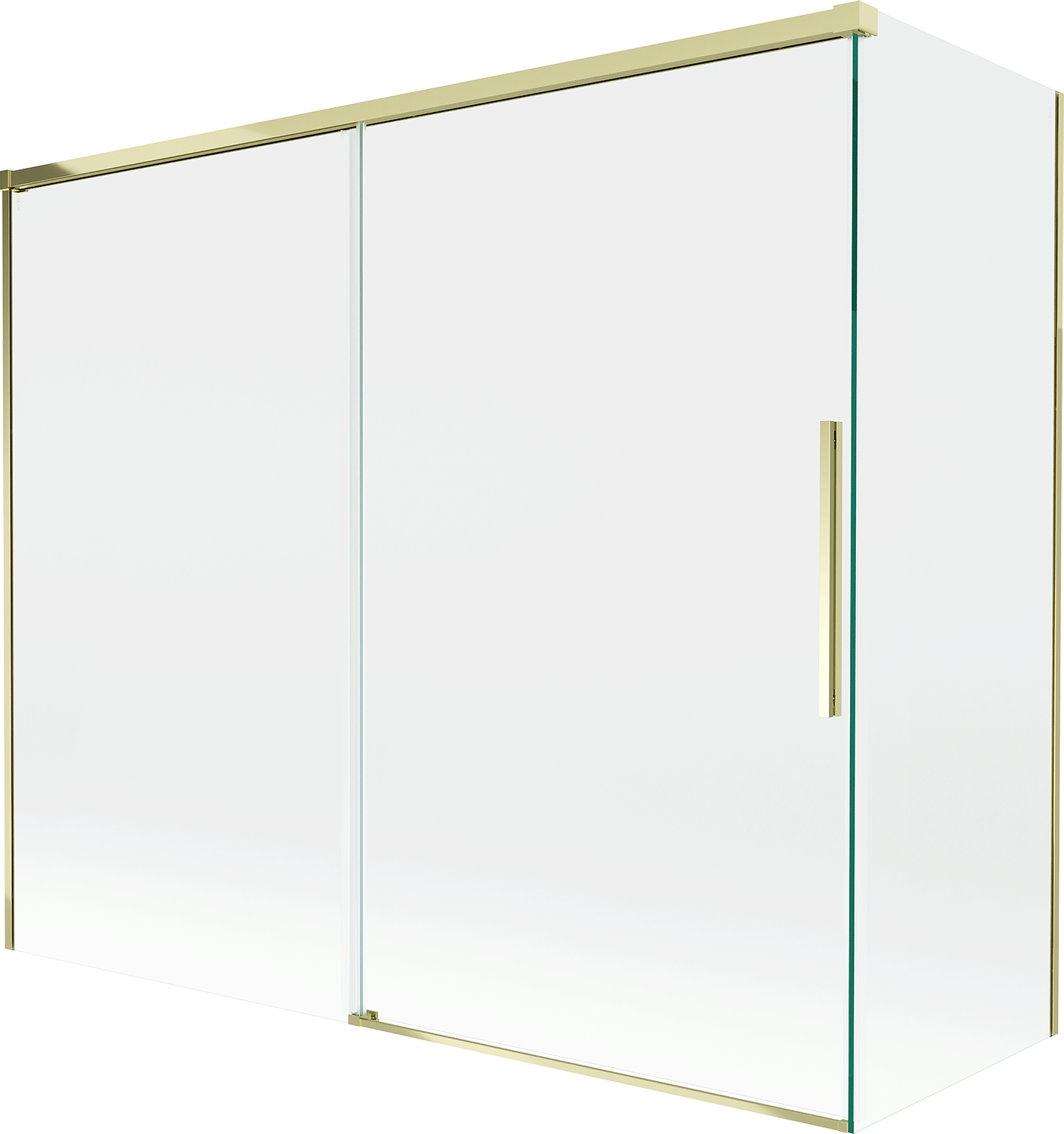 Mexen Rox parawan nawannowy 2-skrzydłowy rozsuwany 180 + 90 x 150 cm, transparent, złoty - 8C9-180-090-50-00