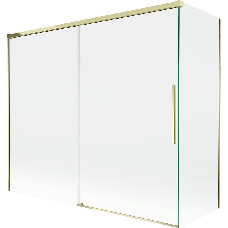 Mexen Rox parawan nawannowy 2-skrzydłowy rozsuwany 180 + 90 x 150 cm, transparent, złoty - 8C9-180-090-50-00