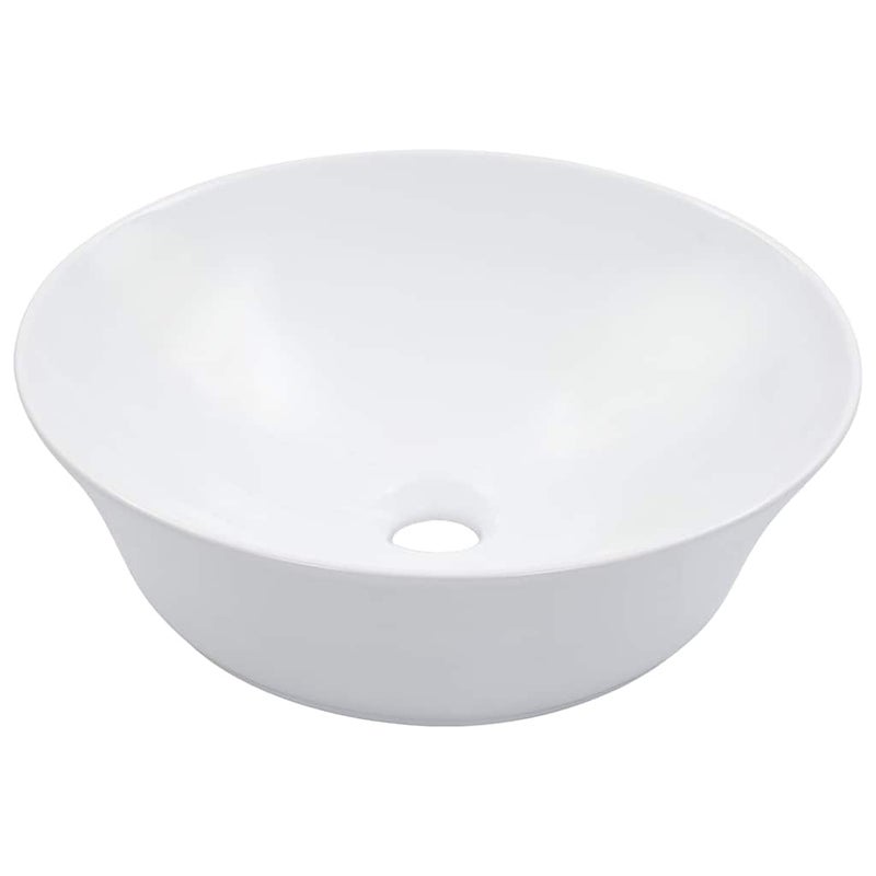 Umywalka Nablatowa Ceramiczna Okrągła Biała do Łazienki 41 cm