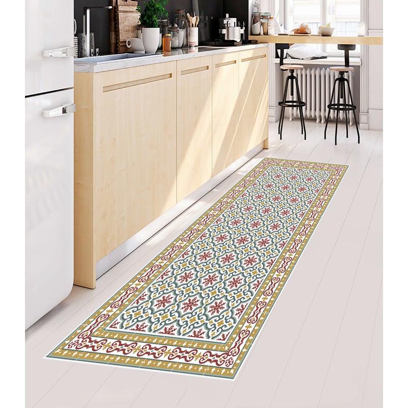Dywan winylowy Brigitte 66x180 cm - antypoślizgowy dywan z PVC do kuchni lub salonu, zmywalny, wodoodporny styl