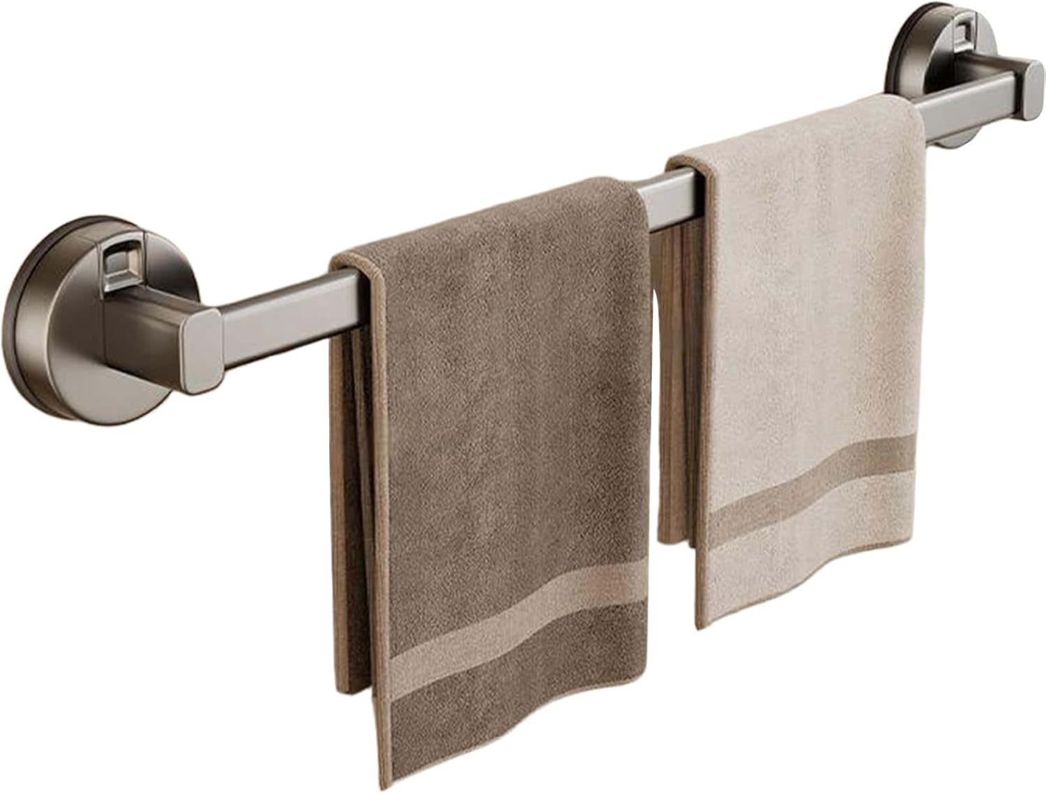Wieszak na ręczniki z przyssawką - 50 cm - Wieszak na ręczniki aluminiowy, montowany na ścianie - Z przyssawką - Nie wymaga wiercenia - Łatwy montaż