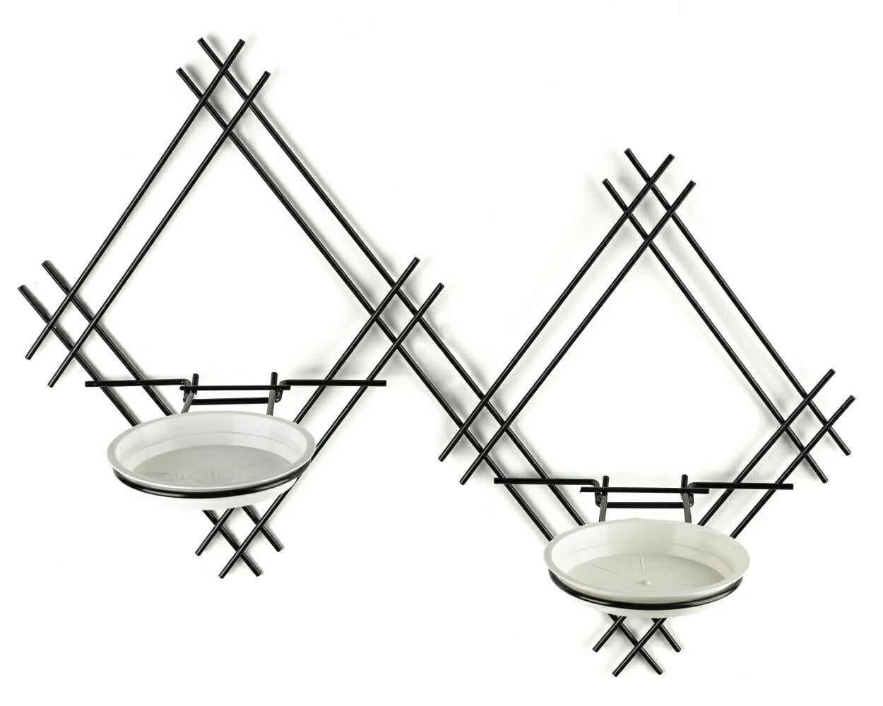 Kwietnik ścienny Dąstal LOFT metalowy podwójny czarny 60x26x41 cm 1 szt.