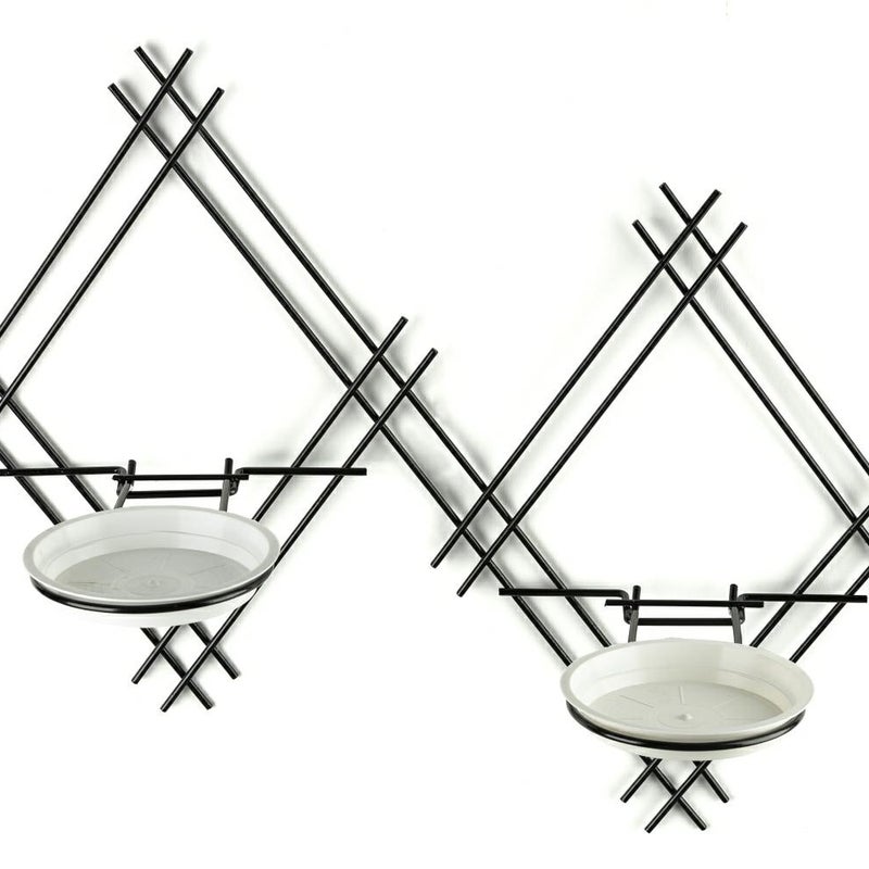 Kwietnik ścienny Dąstal LOFT metalowy podwójny czarny 60x26x41 cm 1 szt.