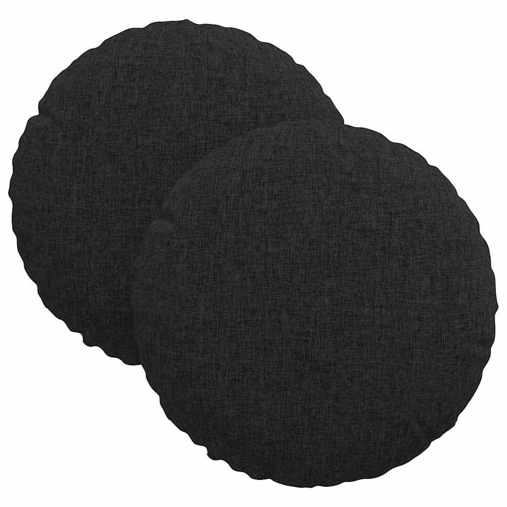 Poduszki na siedziska 2 pcs Czarny Ø30 x 13 cm tkanina