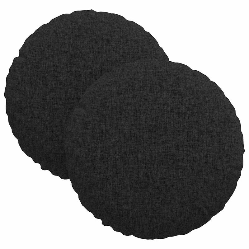 Poduszki na siedziska 2 pcs Czarny Ø30 x 13 cm tkanina