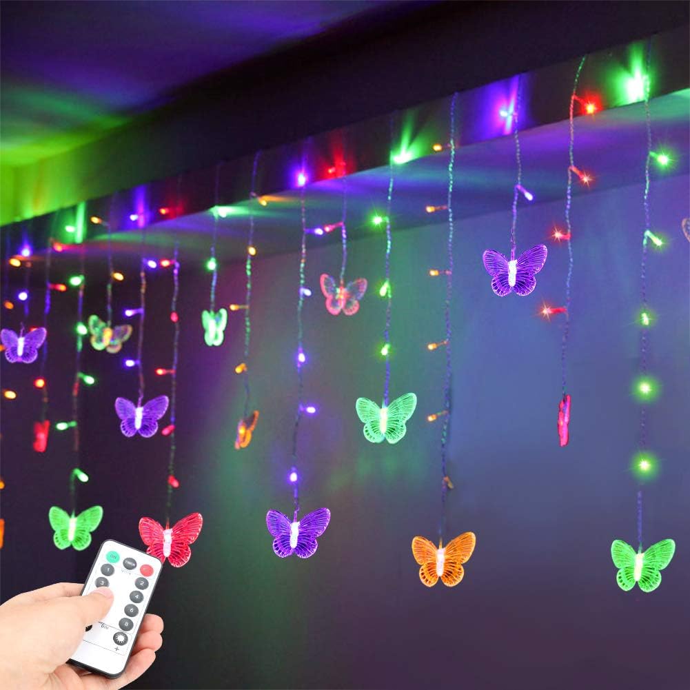 LED Papillon Fée Guirlande Lumineuse USB Minuterie Étanche Fil De Cuivre 8 Modes Avec Télécommande Pour Chambre Mariage De Noël