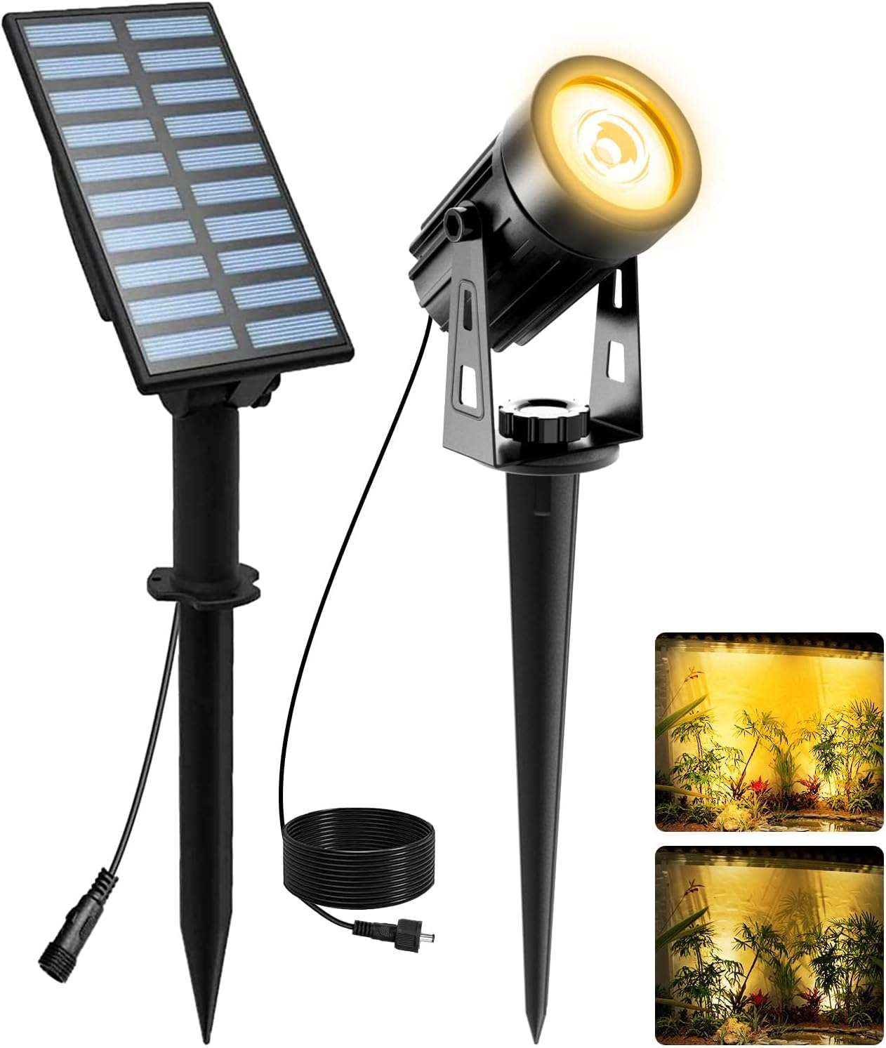 Zewnętrzny Lampa Solarna, Mocna Wodoodporna Lampa Solarna IP65, Automatyczne Włączanie/Wyłączanie Ogrodowe do Ogrodu, Podjazdu, Ścieżki 3000K