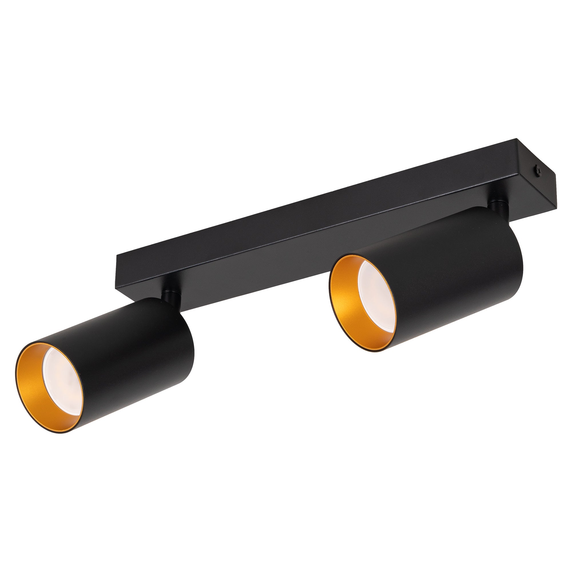 Listwa reflektorowa czarna złota LED - Lampa sufitowa 2 x GU10 - Kinkiet natynkowy do pokoju salonu Tuba - LEDHOFF