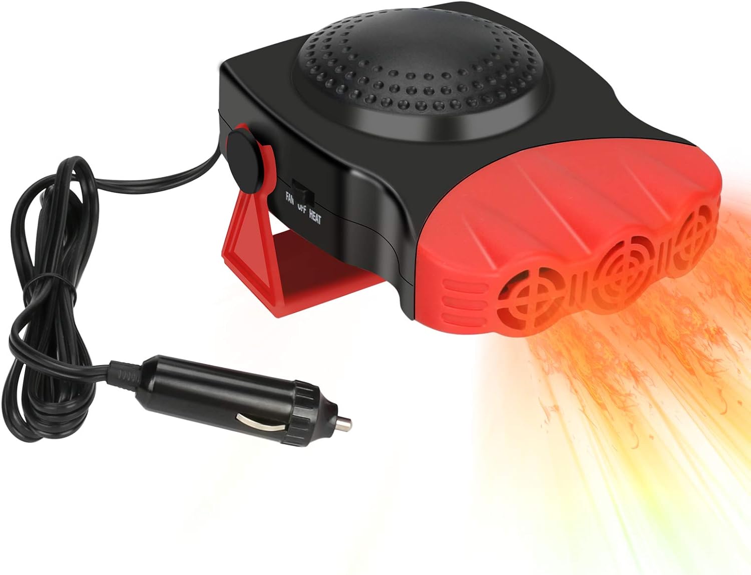 Ogrzewacz samochodowy, 150 W, 12 V, wtyczka do zapalniczki, przenośny ogrzewacz/wentylator 2 w 1, ogrzewanie/chłodzenie, odmgławiacz szyby przedniej