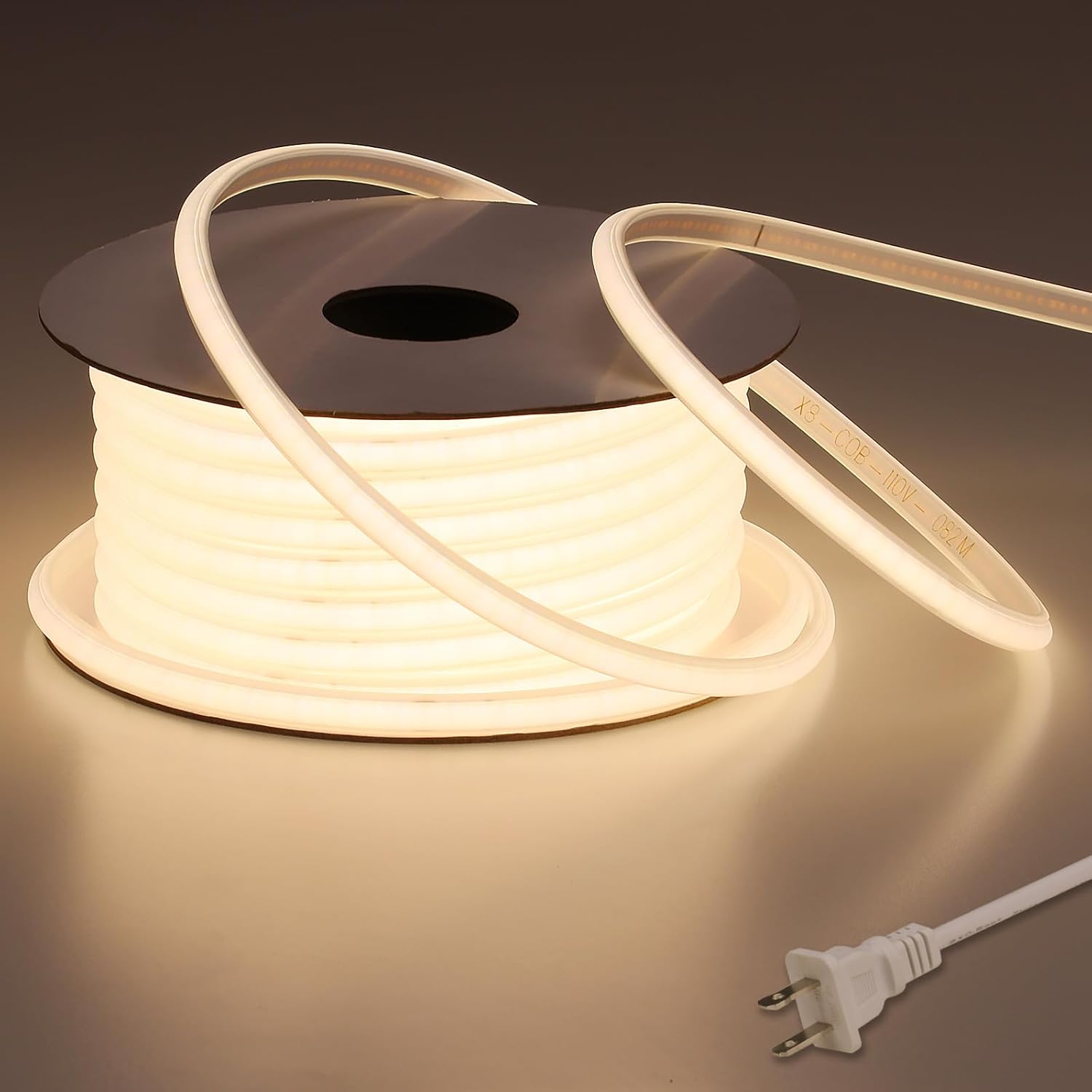 Wodoodporna taśma świetlna COB LED, 220 V, naturalne białe światło 4000 K, elastyczne cięcia, odpowiednia do sypialni, ogrodów, przestrzeni komercyjn