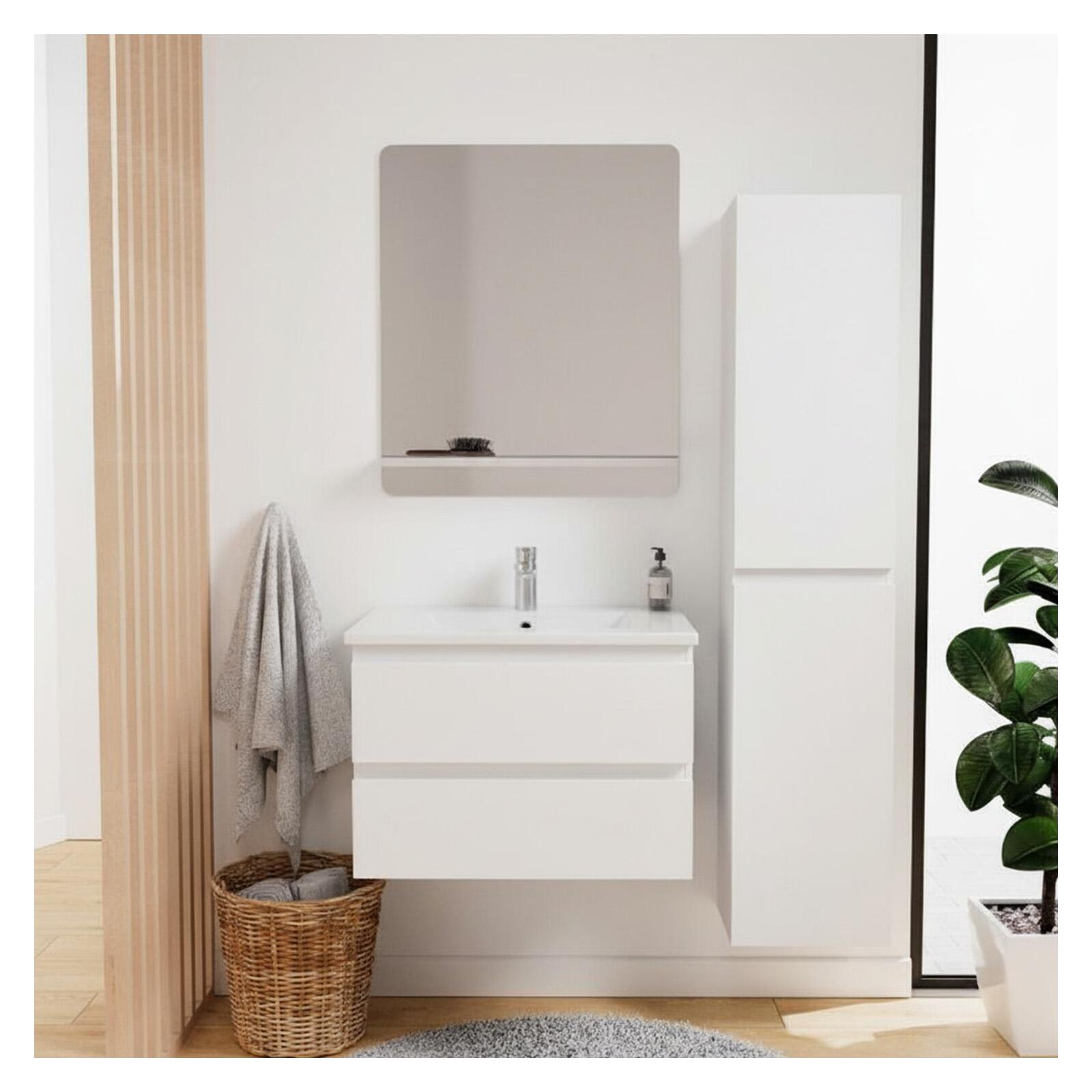 Zestaw zlewozmywakowy 60 cm + bateria + lustro + kolumna SORRENTO