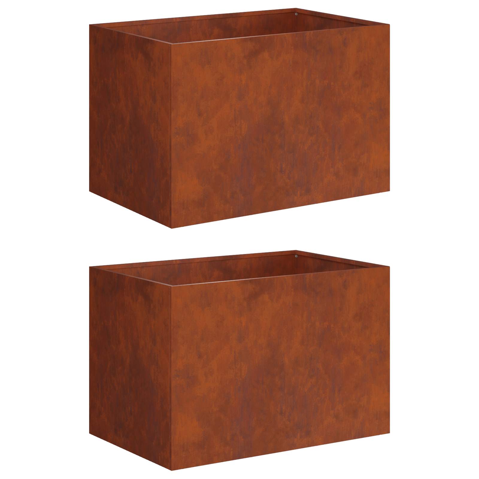 2x Donica Ogrodowa Corten 60x40x40 cm Rdzawa na Taras na Balkon na Kwiaty