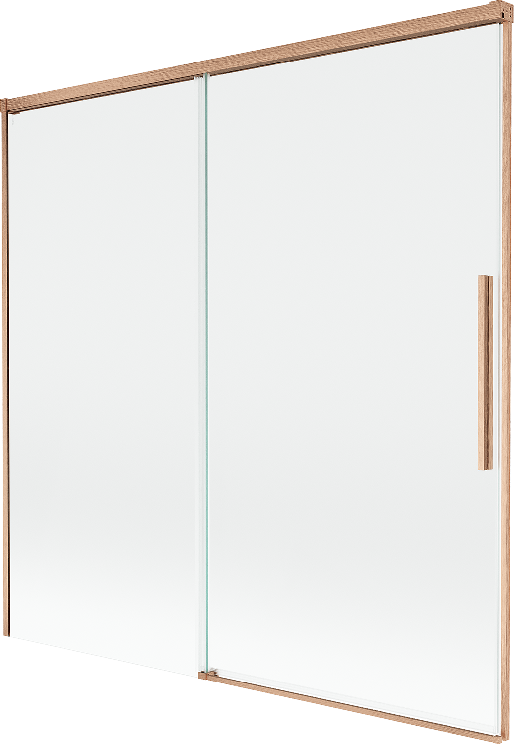 Mexen Rox parawan nawannowy 2-skrzydłowy rozsuwany 160 x 150 cm, transparent, miedź szczotkowana - 8C9-160-001-65-00