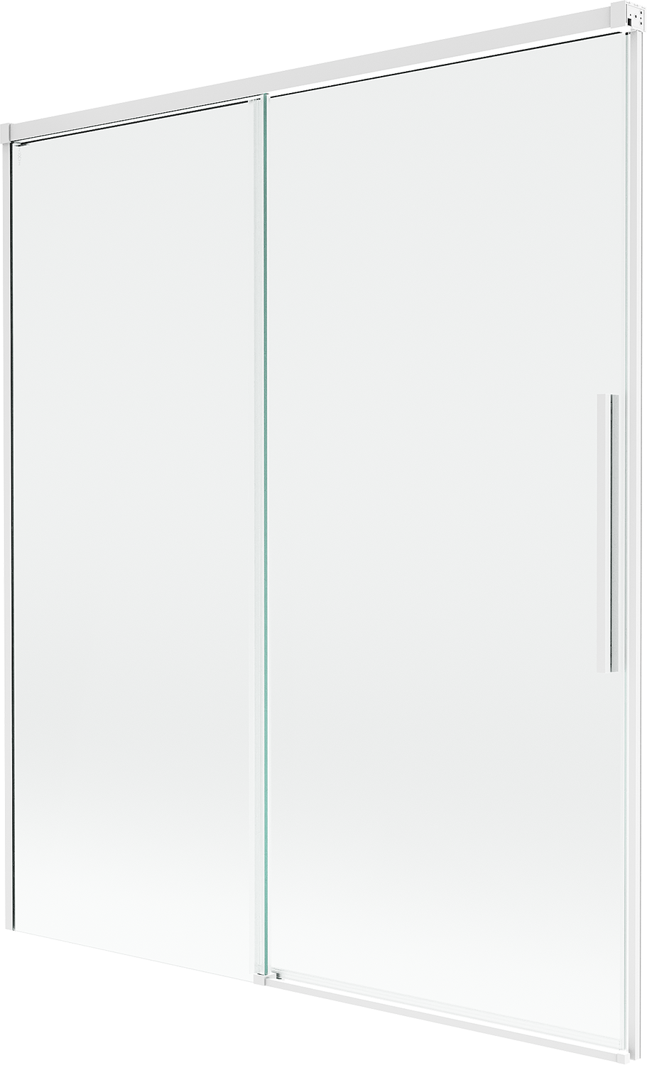 Mexen Rox parawan nawannowy 2-skrzydłowy rozsuwany 140 x 150 cm, transparent, biały - 8C9-140-001-20-00