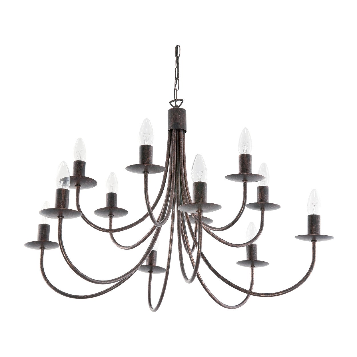Żyrandol retro postarzany 12xE14 do salonu LUMEN OLD 60x150cm Edylit