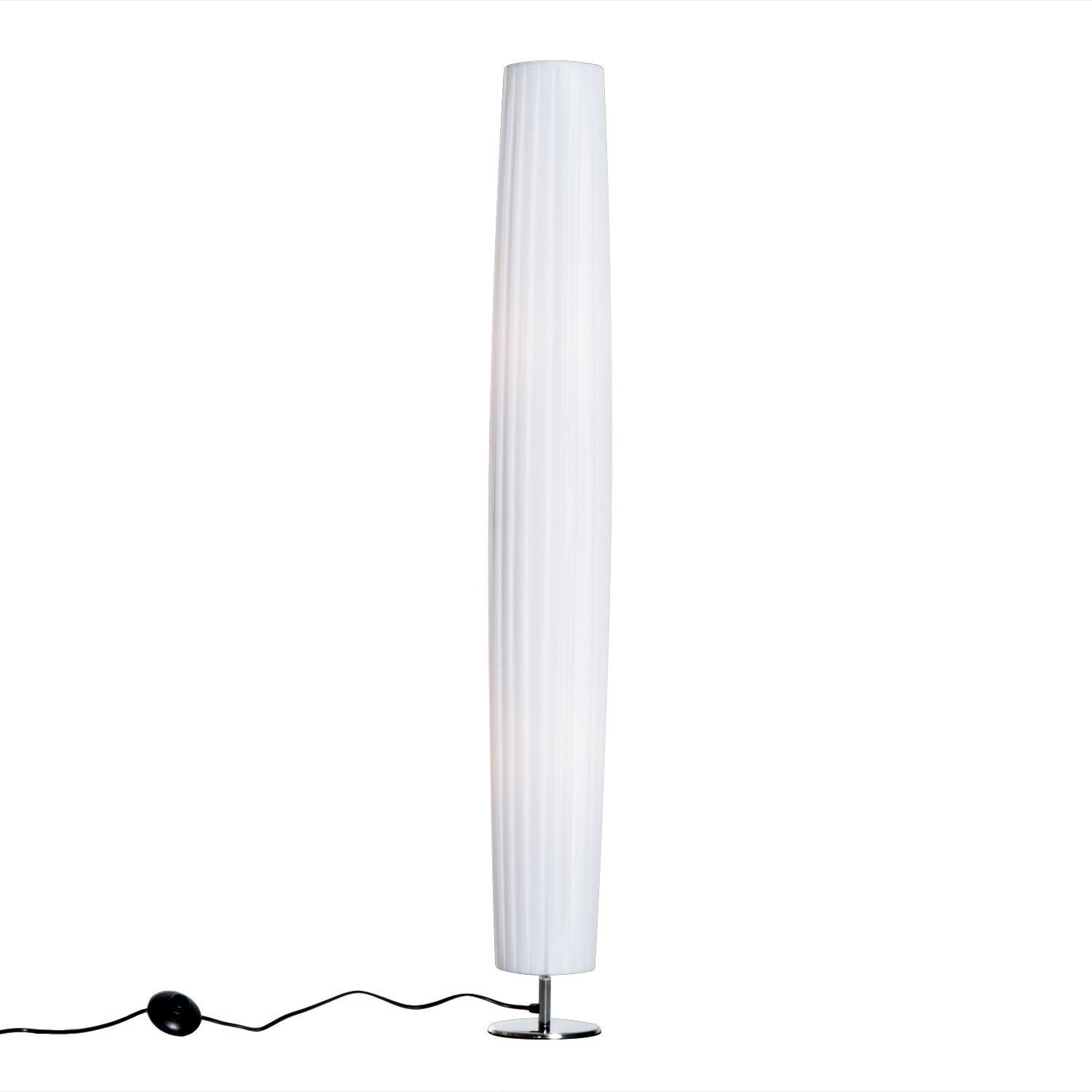 Nowoczesna lampa podłogowa do sypialni, jadalni, salonu (2 żarówki E27), przełącznik i energooszczędność, podstawa ze stali nierdzewnej, 120 cm, biała