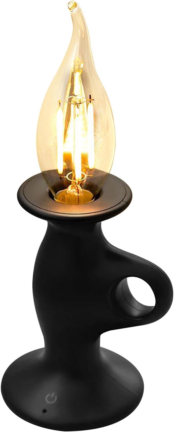 Lampa stołowa w stylu vintage | Żarówka/świeca dekoracyjna w stylu vintage | Nadaje się do sypialni, salonu, baru, biura, w kolorze czarnym