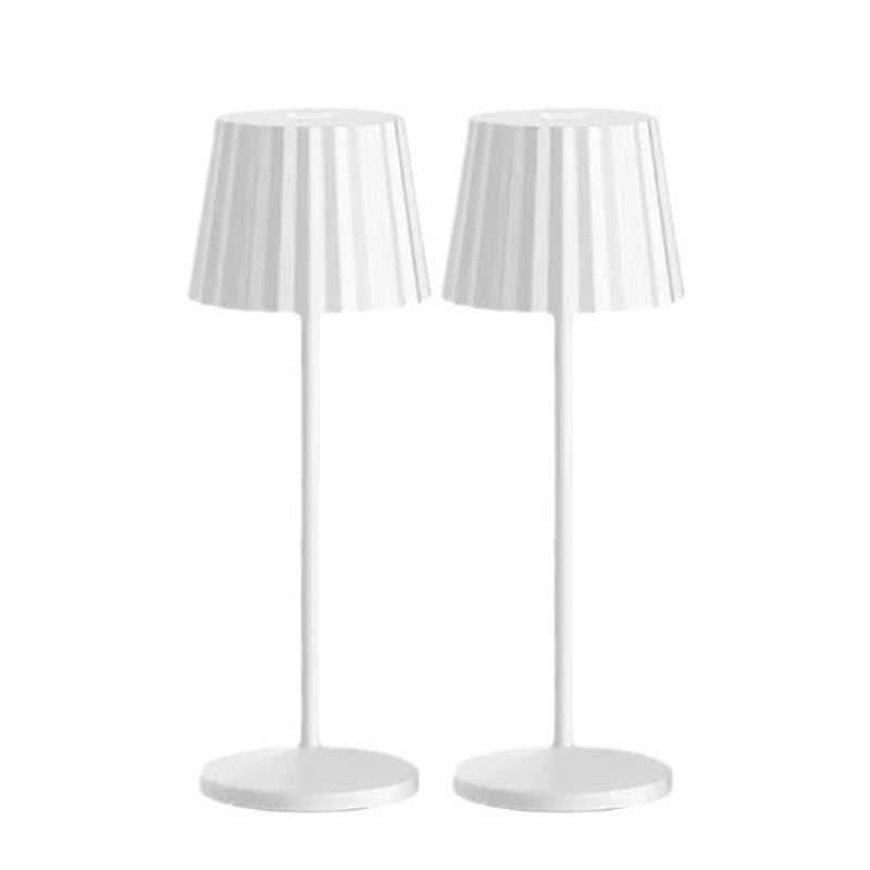 Akumulatorowa bezprzewodowa lampa stołowa, prosta lampa stołowa do sypialni, dekoracyjne oświetlenie nastrojowe (biała), zestaw 2 szt.