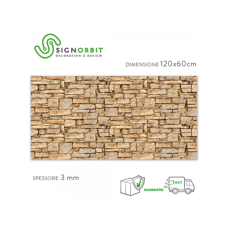 SEVILLE STONE - Elastyczny panel ścienny z PVC do kuchni - Rozmiar 120x60 cm, grubość 3 mm