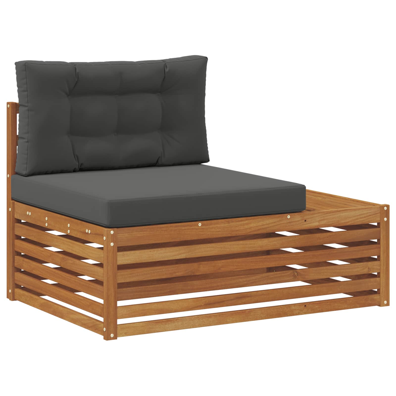 Sofa Ogrodowa Końcowa z Poduszką Drewniana Naturalna