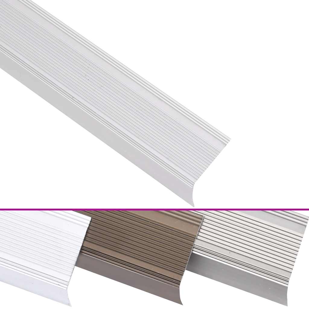 Profile schodowe w kształcie L, 5 sztuk, aluminium srebrne, 100 cm