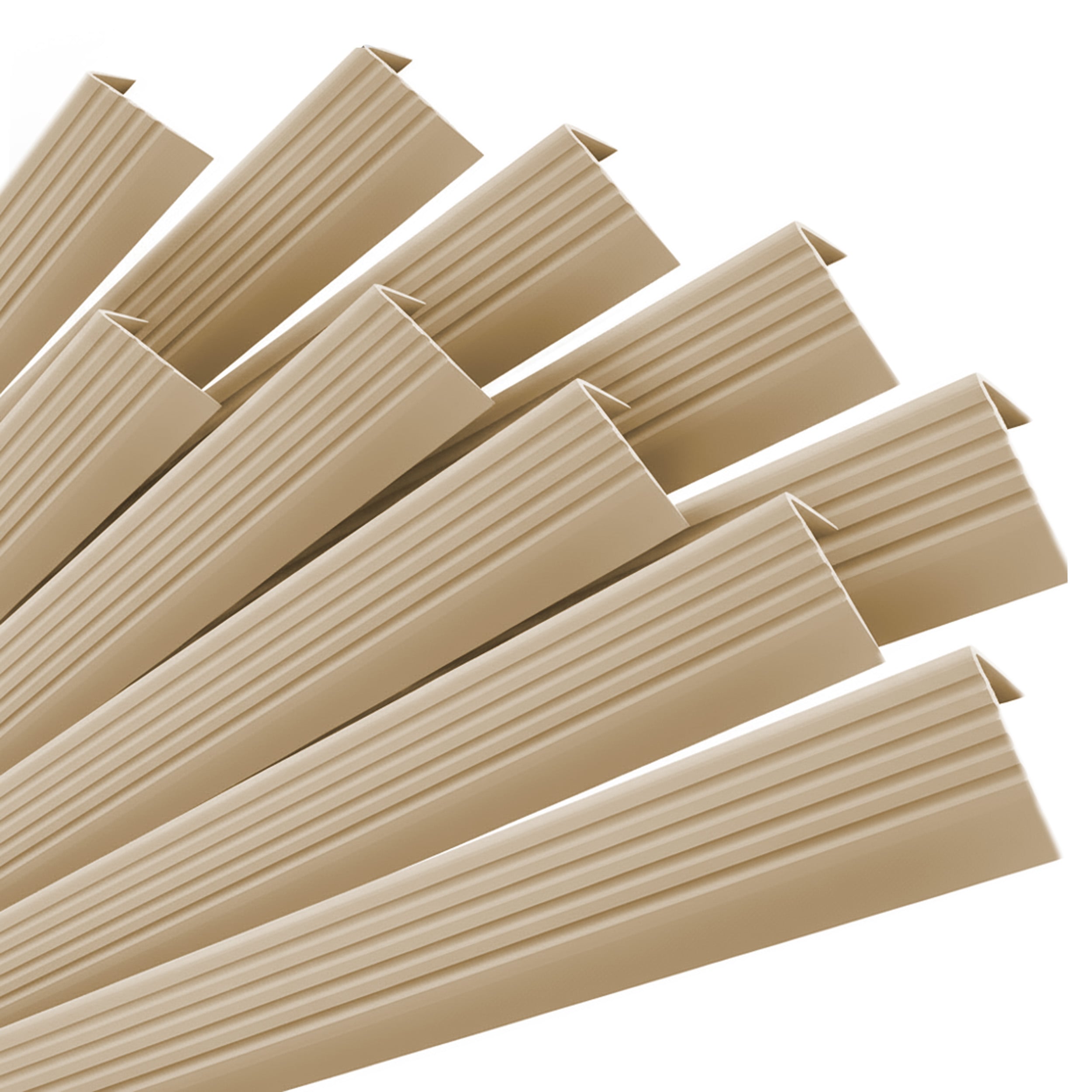 10x Profil schodowy samoprzylepny 50x42 mm PVC na krawędzie stopni z ryflowaniem - 100 cm, beżowy