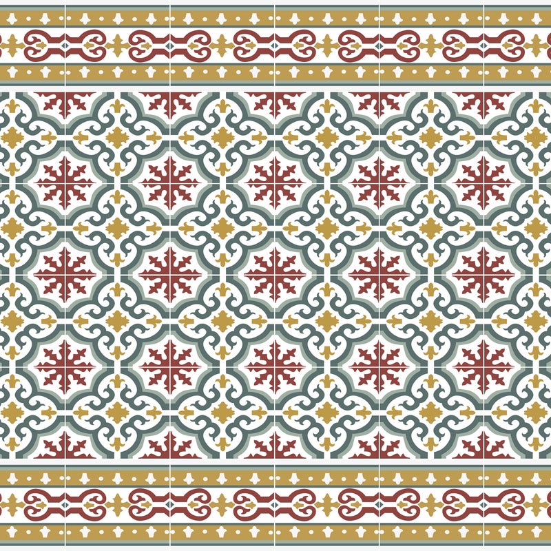 Dywan winylowy Brigitte 66x150 cm - antypoślizgowy dywan z PVC do kuchni lub salonu, zmywalny, w stylu hydraulicznym