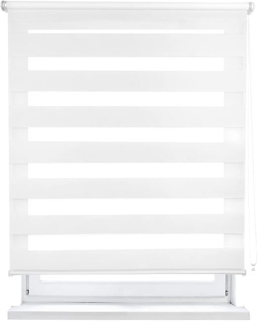 Roleta dwuwarstwowa biała, dzień i noc, półprzezroczysta i zaciemniająca, 50 x 120 cm