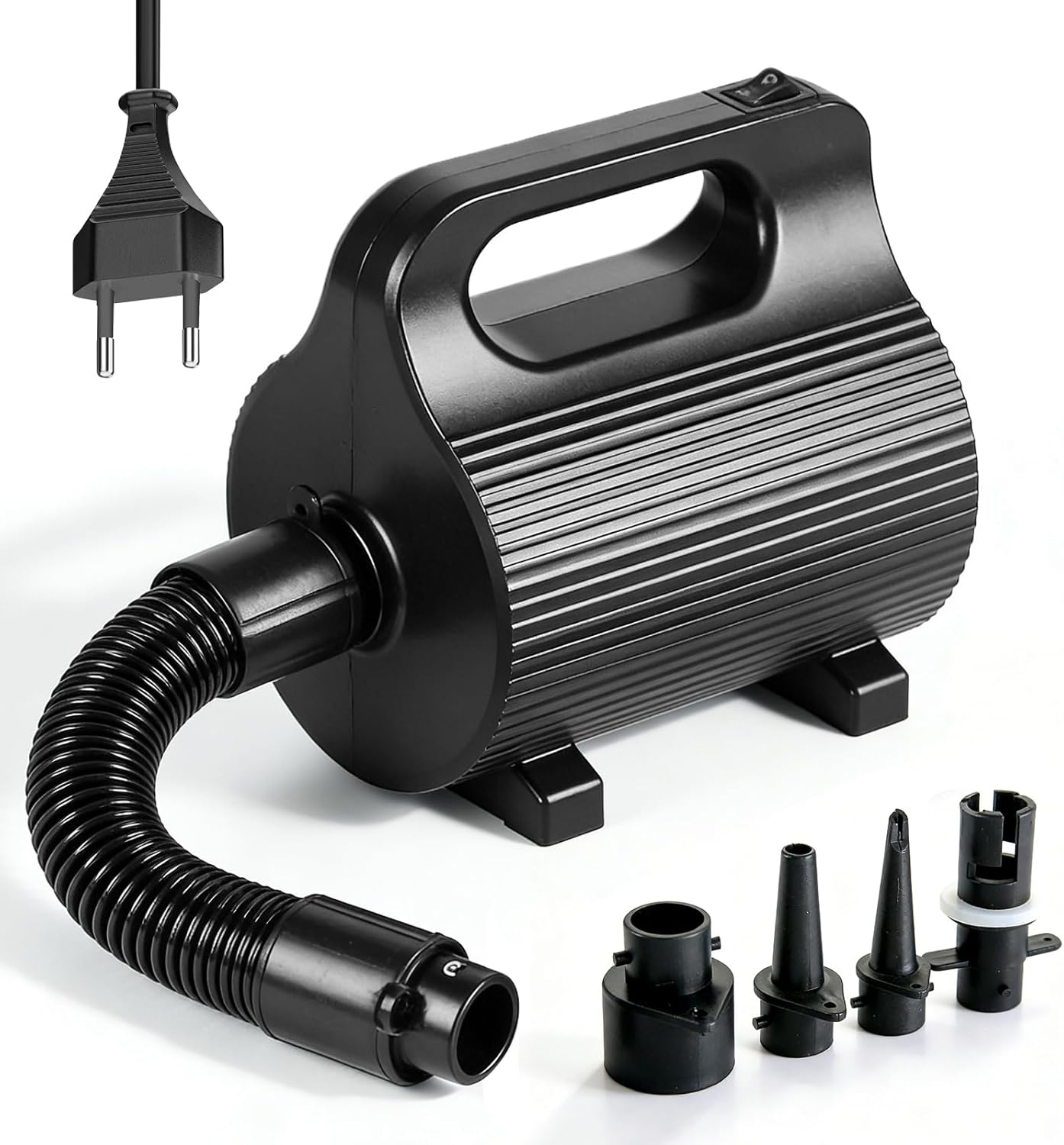 Elektryczna pompka do materacy dmuchanych, 400W-600W, z 4 dyszami, szybka pompka 1100 l/min do basenów i pontonów
