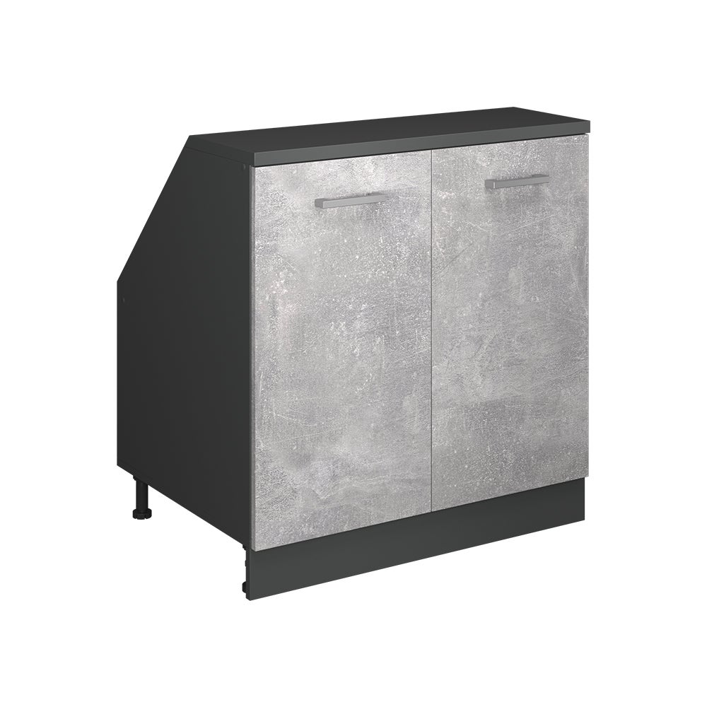 Vicco Szafa skosna Rion, Beton, 80 x 81.6 cm z 2 drzwiami, korpus szafy głębokość 60 cm