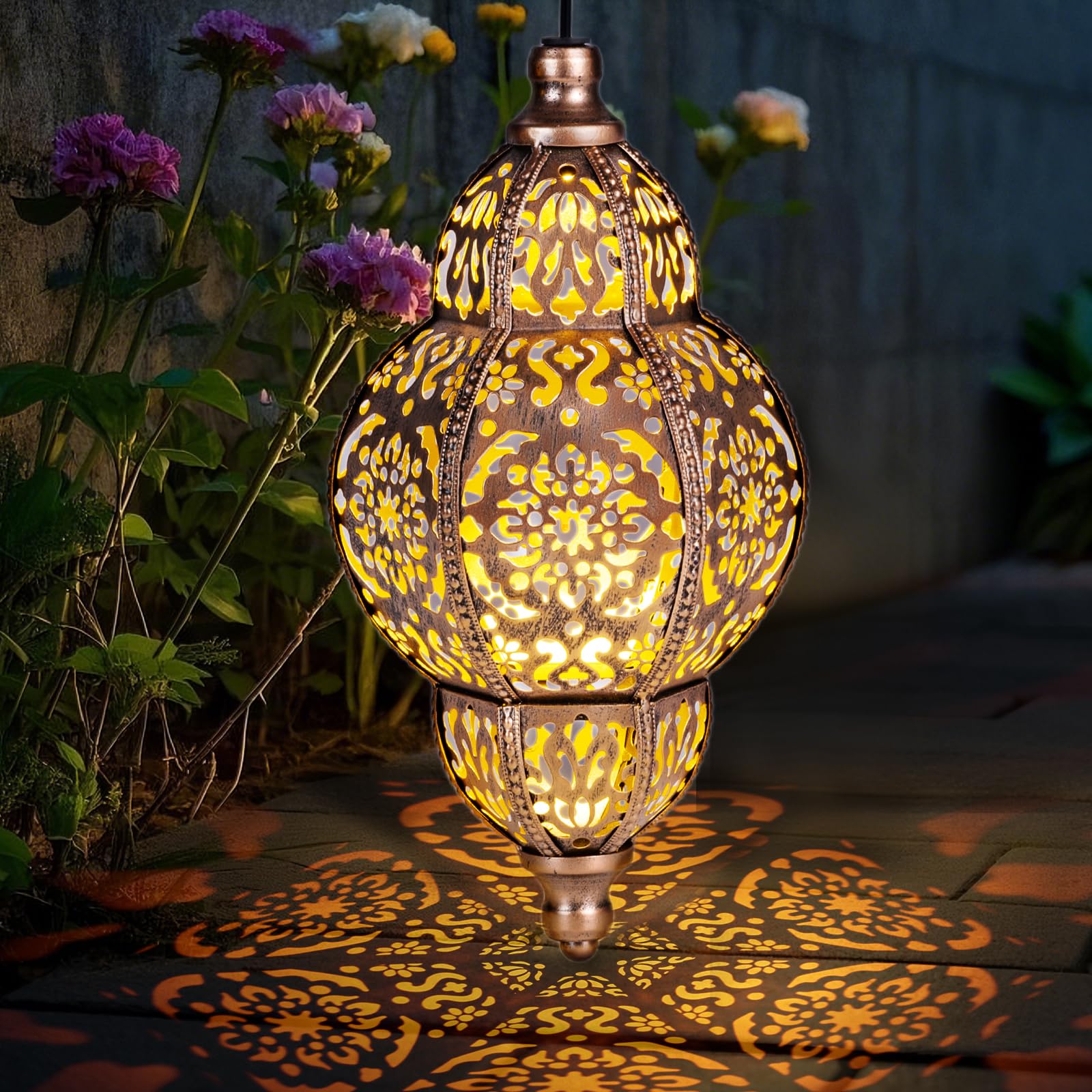 Hanging solarny Lanterns wodoodporny , styl marokański ogród zasilany energią słoneczną Lighting do taras , podwórko , trawnik