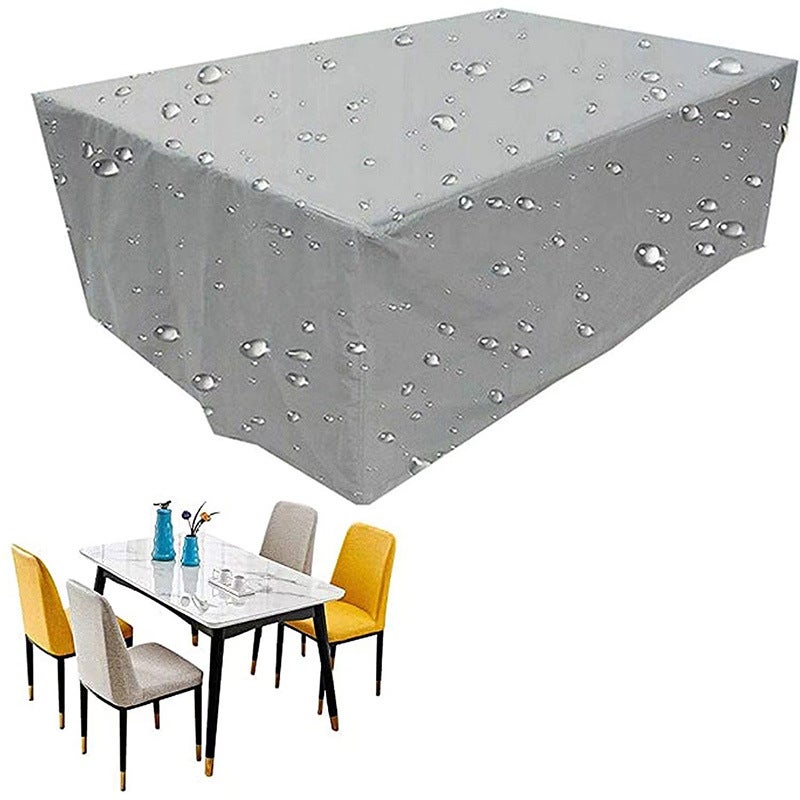Pokrowiec na meble ogrodowe, stół 160*130*90cm, tkanina Oxford 210D, wodoodporny, wiatroodporny, anty-UV, do ogrodu, srebrny