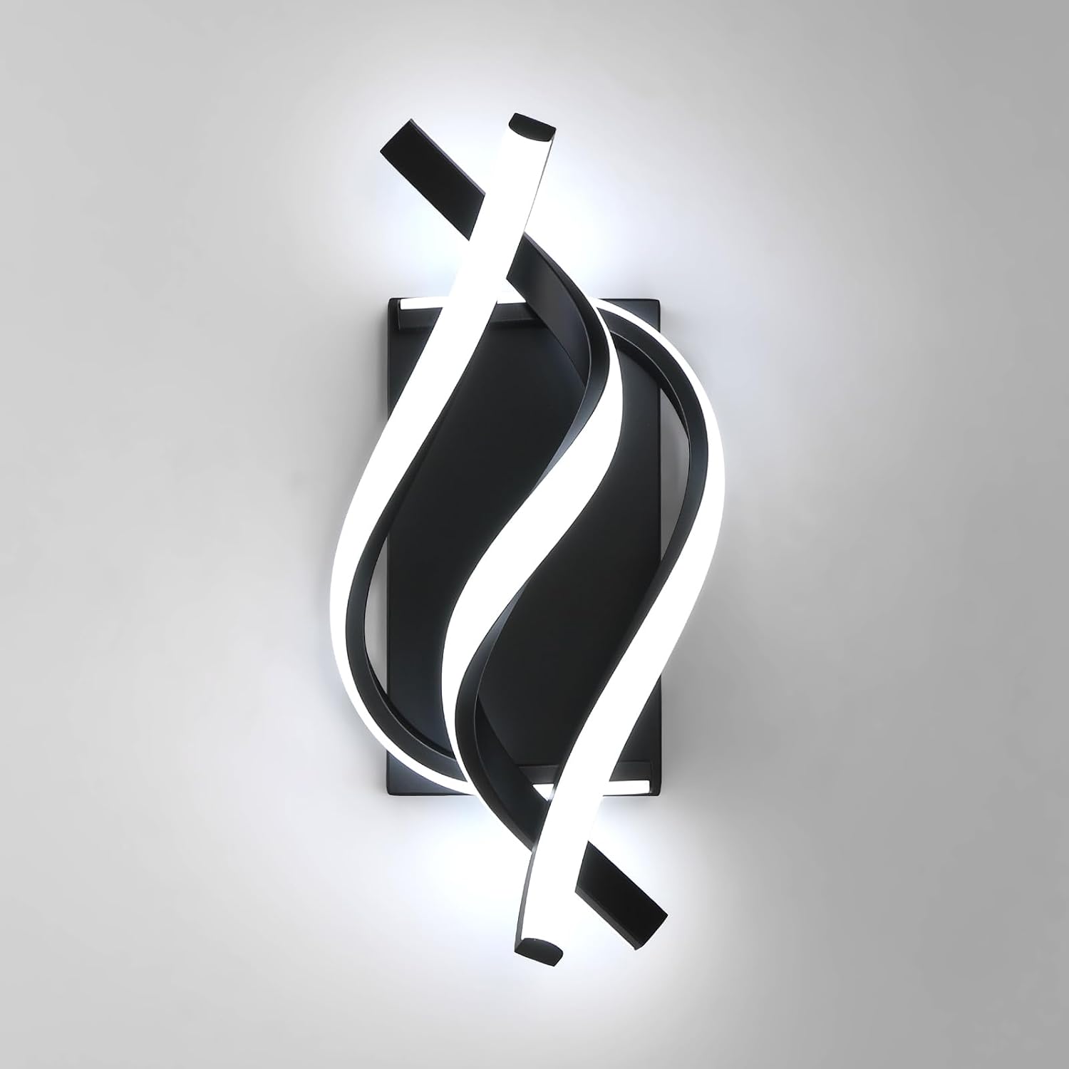 Nowoczesna lampa ścienna LED, dekoracyjna lampa ścienna do wnętrz, lampa ścienna LED (czarna, 1 sztuka)