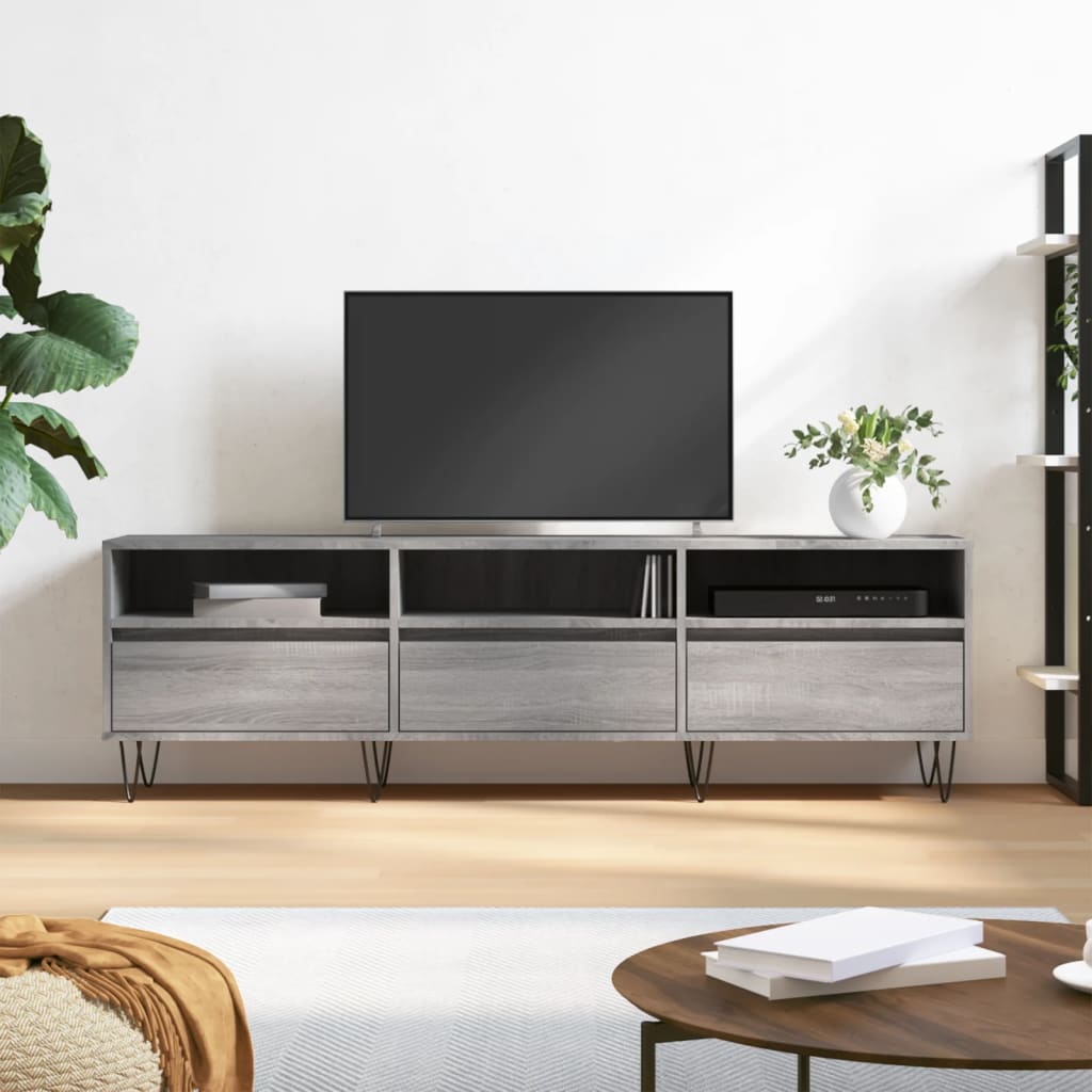 vidaXL Szafka TV, szary dąb sonoma, 150x30x44,5 cm