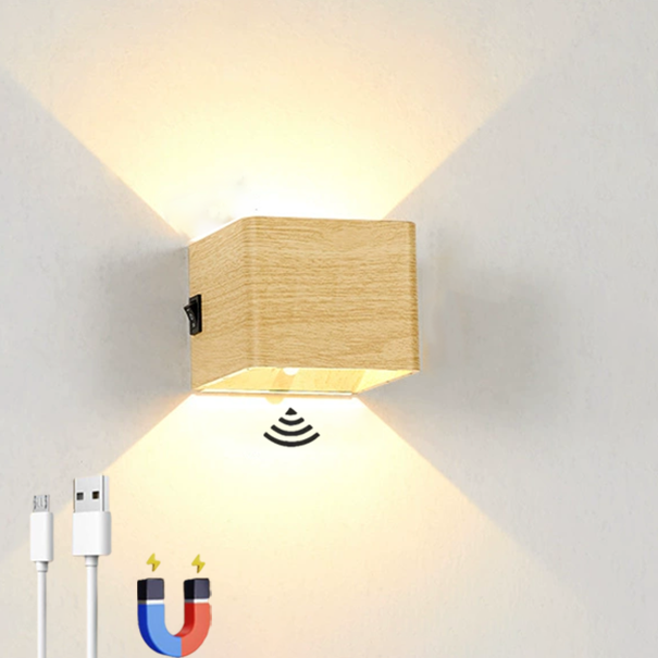Akumulatorowa lampa ścienna LED z czujnikiem ruchu, bezprzewodowa magnetyczna lampa ścienna, 2 tryby oświetlenia