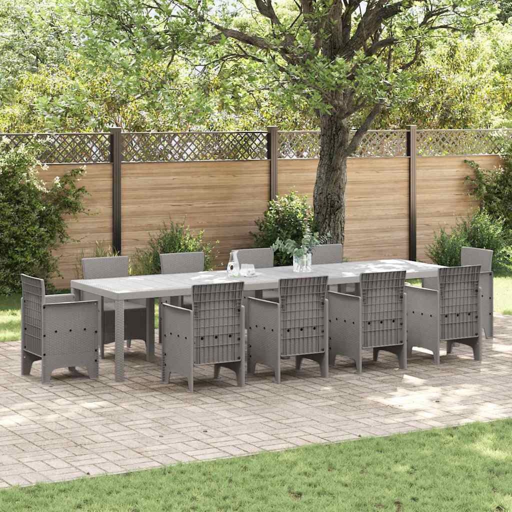 Stół Ogrodowy Jasnoszary 350 x 100 x 74 cm polirattan vidaXL