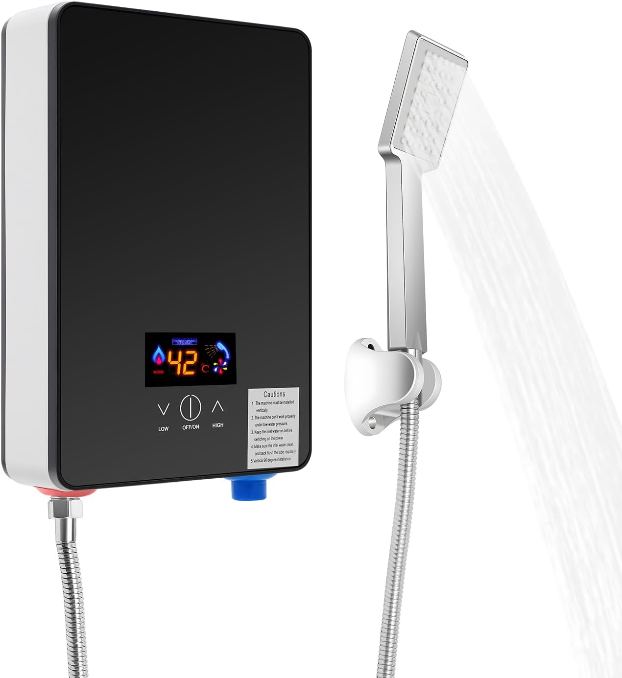 6500W Mini podgrzewacz wody prysznicowej 220V Urządzenie elektryczne z wyświetlaczem cyfrowym, klasa wodoodporności IPX4, kompaktowy rozmiar