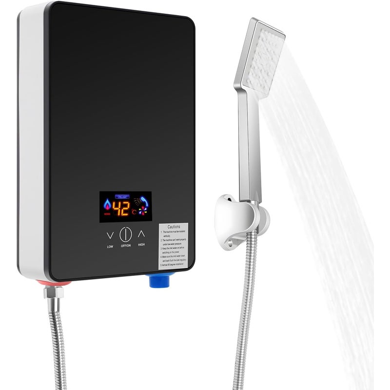 6500W Mini podgrzewacz wody prysznicowej 220V Urządzenie elektryczne z wyświetlaczem cyfrowym, klasa wodoodporności IPX4, kompaktowy rozmiar
