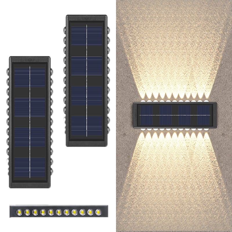 Lampa ogrodowa solarna 22 LED IP65, ciepłe światło, 2szt, do tarasu/balustrady.