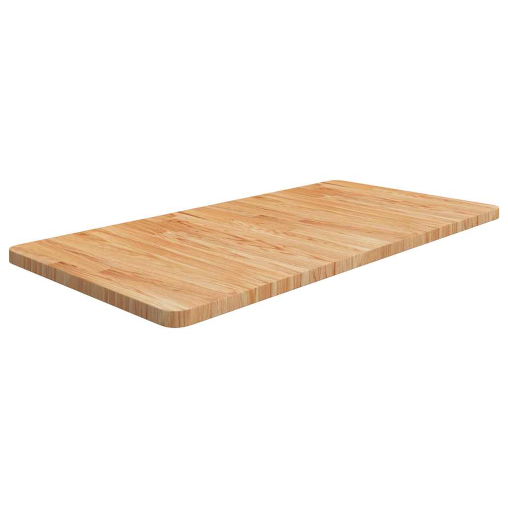 Blat Łazienkowy Lakierowany z Litego Drewna 100x50 cm Jasnobrązowy