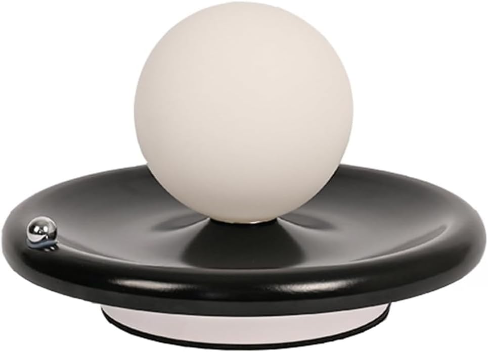 Lampa stołowa LED z akumulatorem i włącznikiem dotykowym, okrągły klosz szklany, zasilana przez USB, nowoczesne oświetlenie wewnętrzne