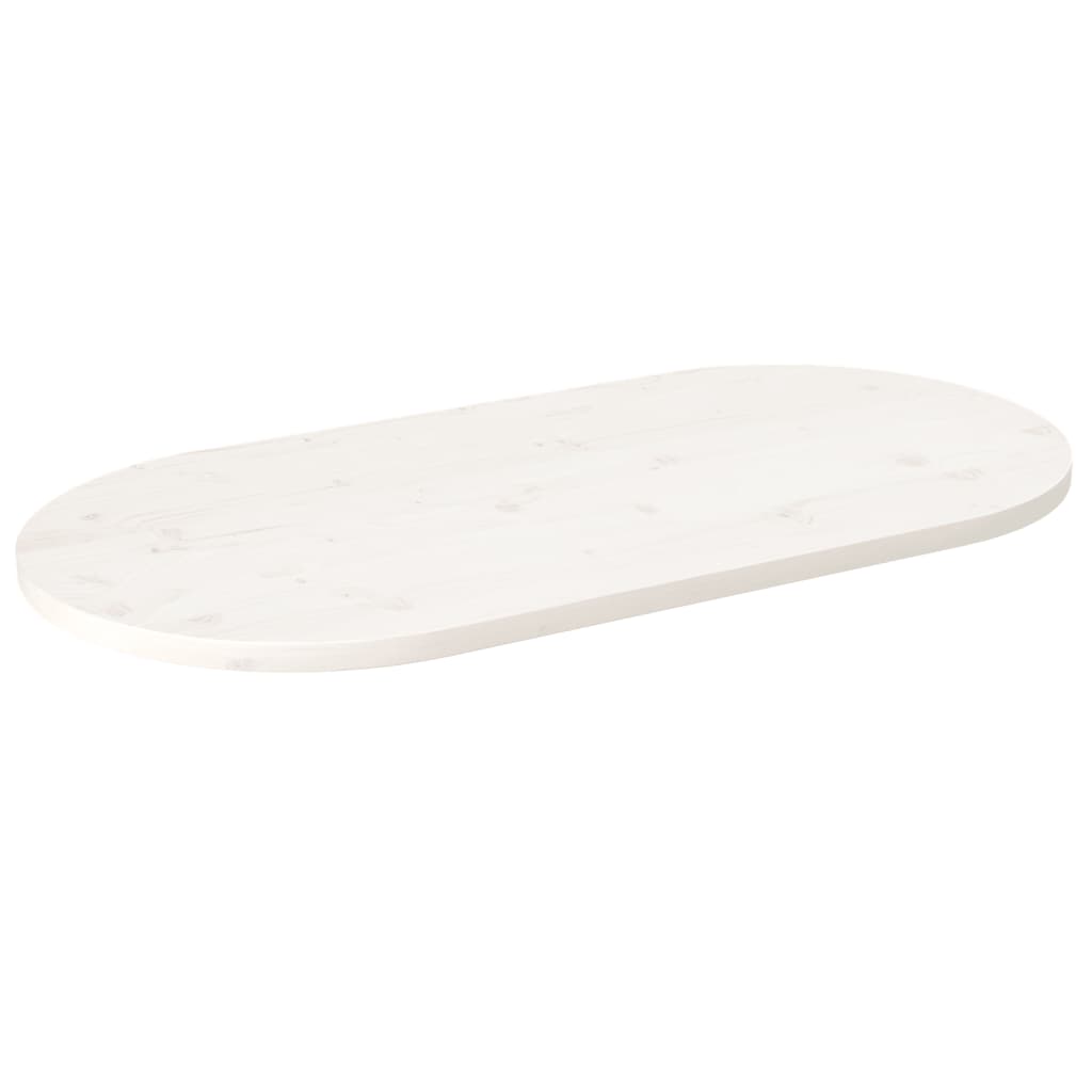 vidaXL Blat stołu, biały, 100x50x2,5 cm, lite drewno sosnowe, owalny