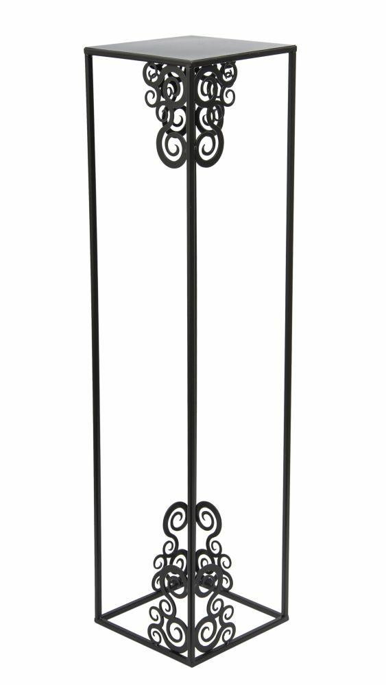 Kwietnik stojący metalowy HowHomely loft czarny 80x24x24 cm 1 szt.