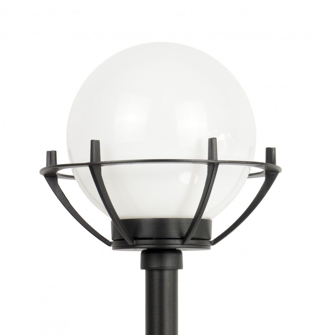 Lampa ogrodowa stojąca 152 cm kula biała lub dymiona 20 cm 1xE27 czarna IP43 SU-MA Kule K 5002/1/KPO