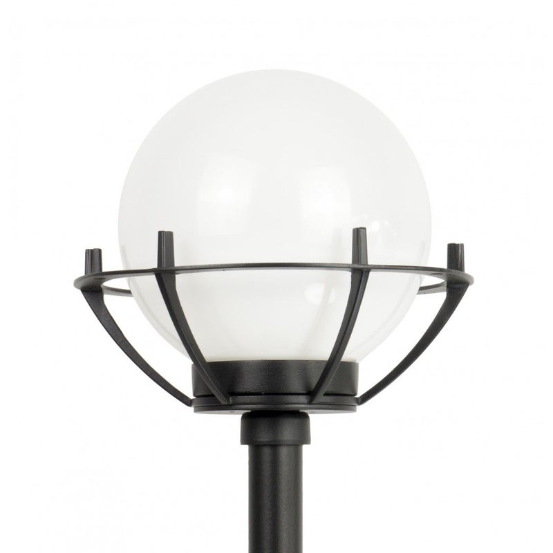 Lampa ogrodowa stojąca 152 cm kula biała lub dymiona 20 cm 1xE27 czarna IP43 SU-MA Kule K 5002/1/KPO