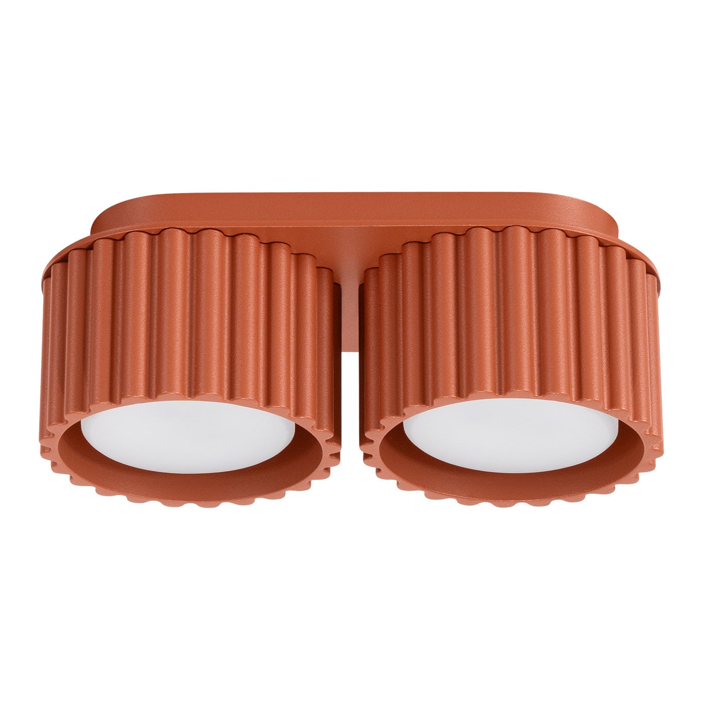 Lampa sufitowa nowoczesna ochra czerwona owalna 21 cm ryflowane spoty 2xGX53 10W AURA Sollux Lighting