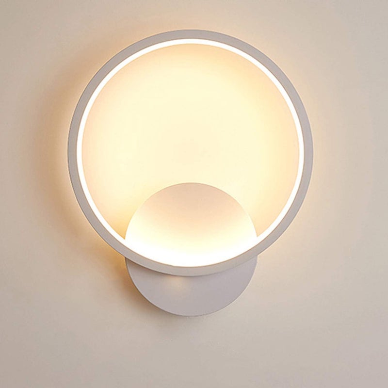 Kinkiet wewnętrzny LED o mocy 14 W, nowoczesny okrągły styl, ciepła biel 3000 K, idealny do sypialni, salonu, klatki schodowej lub korytarza, 220 V A