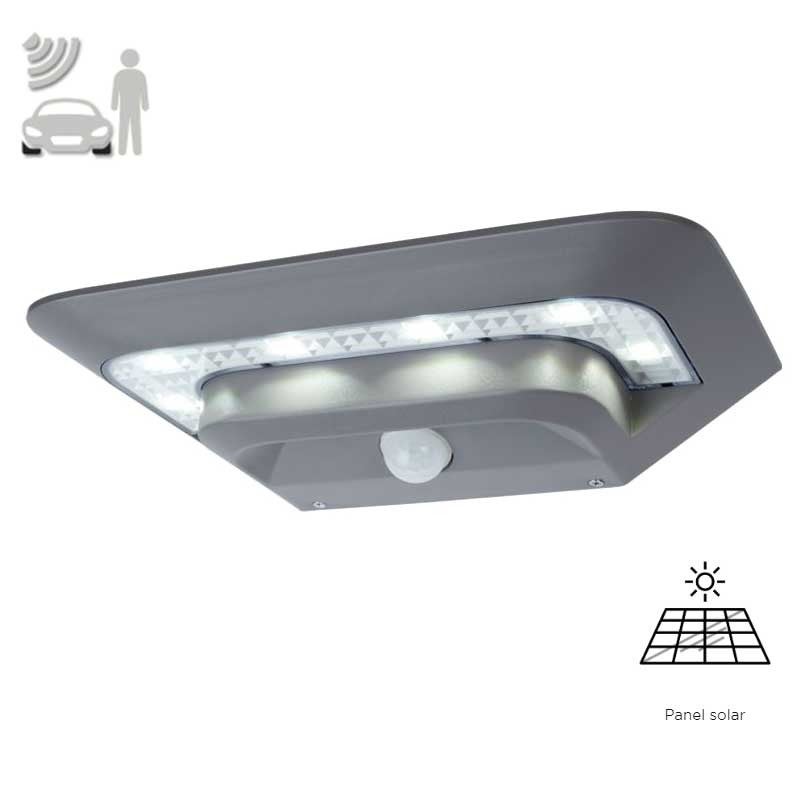 Kinkiet solarny z czujnikiem ruchu GHOST LED 2W Neutralna biel 260lm szaro-biały wym:6,4x13,2x24,7cm IP44 Lutec